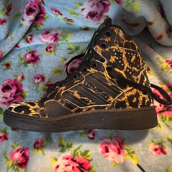 Rare Jeremy Scott x Adidas JS Instinct Hi Leopard Sneakers 4M/6W EUC - Picture 3 of 9